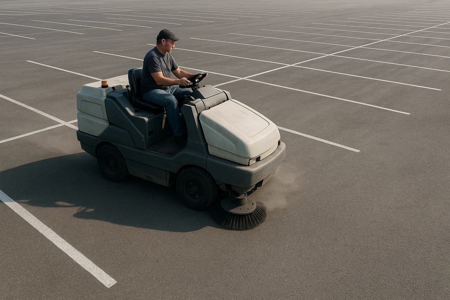 Parking lot street sweeping